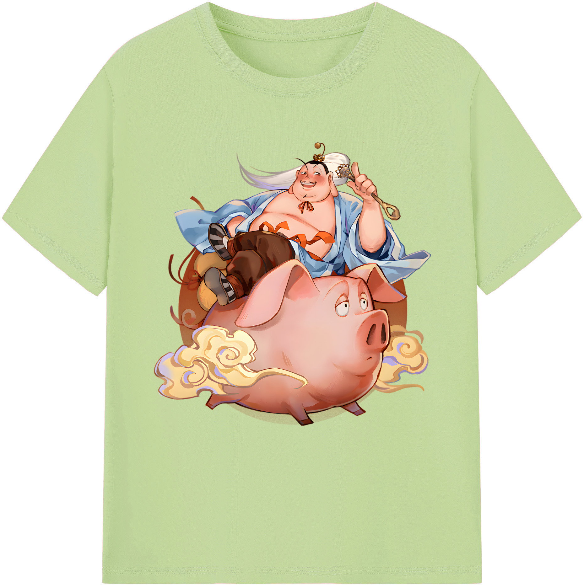 （画像用） Ne Zha 2 ナタ 魔童の大暴れ 綿100％半袖Tシャツ（フロントプリント）
